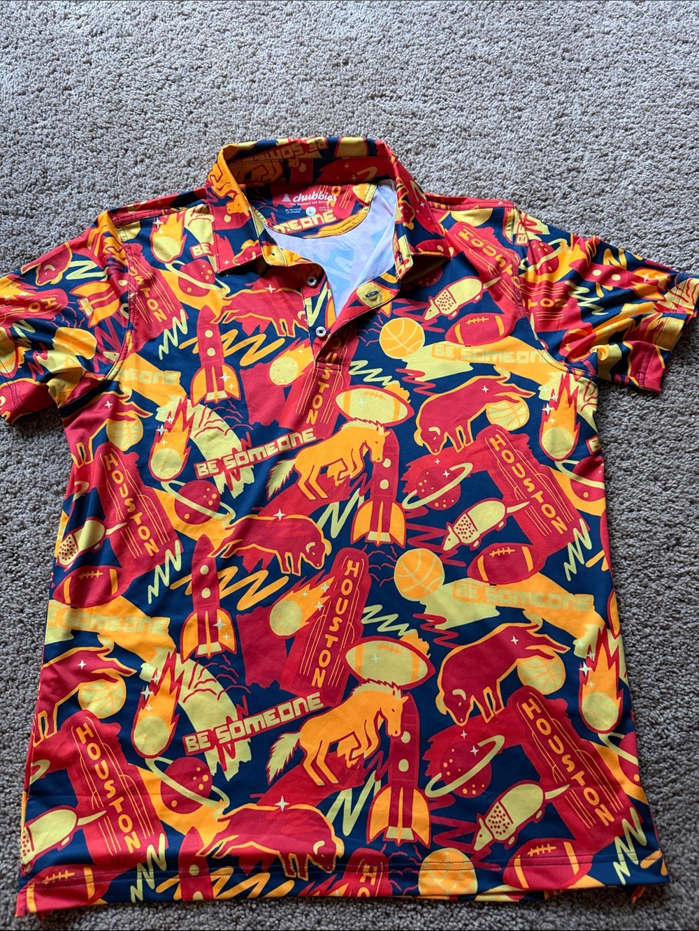 Men’s Chubbies  the weekend Houston edition polo size large